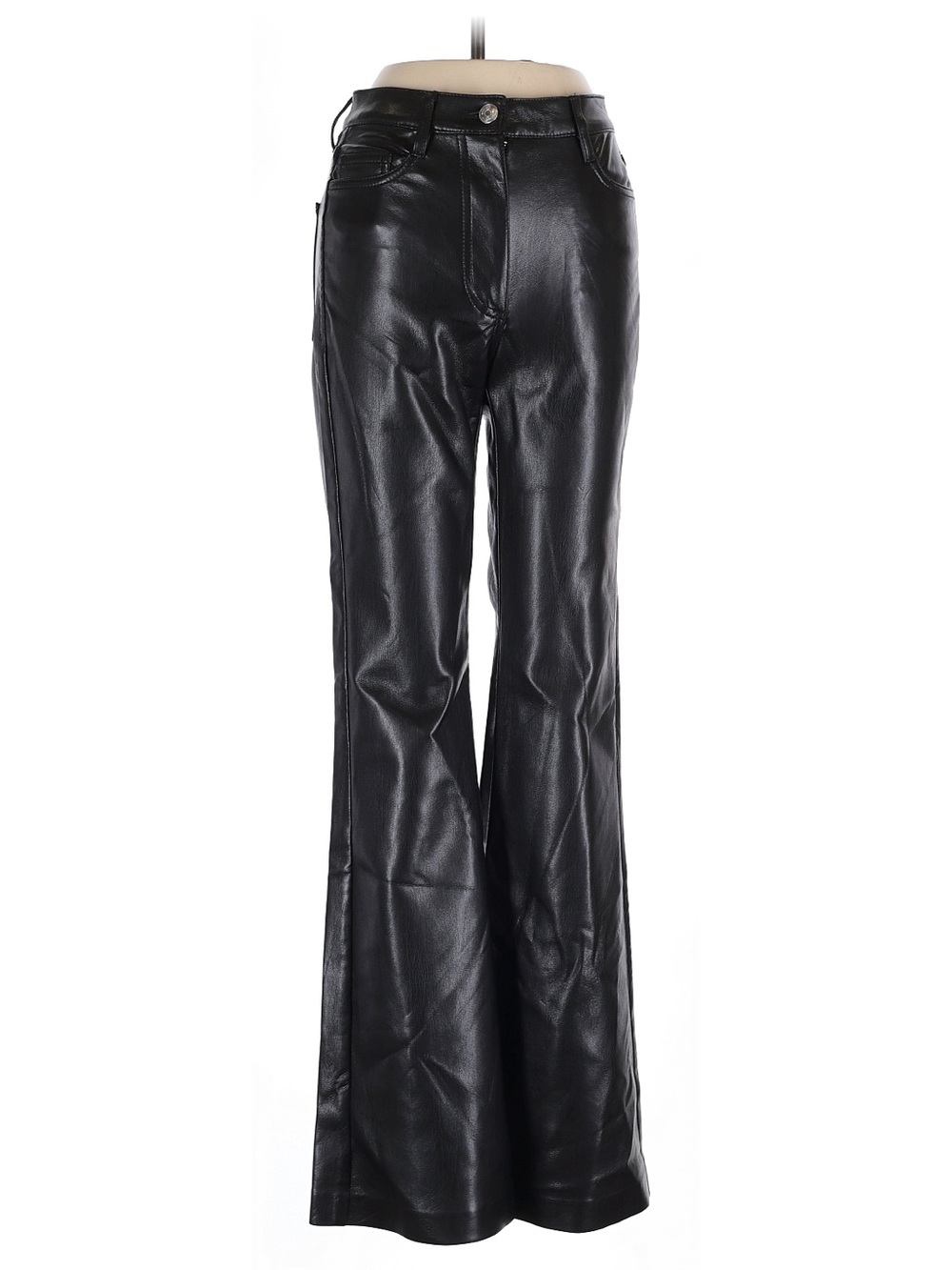 Wilfred Aritzia Faux Leather Wide Leg Pants Black High Rise Size 00 Vegan Flare
